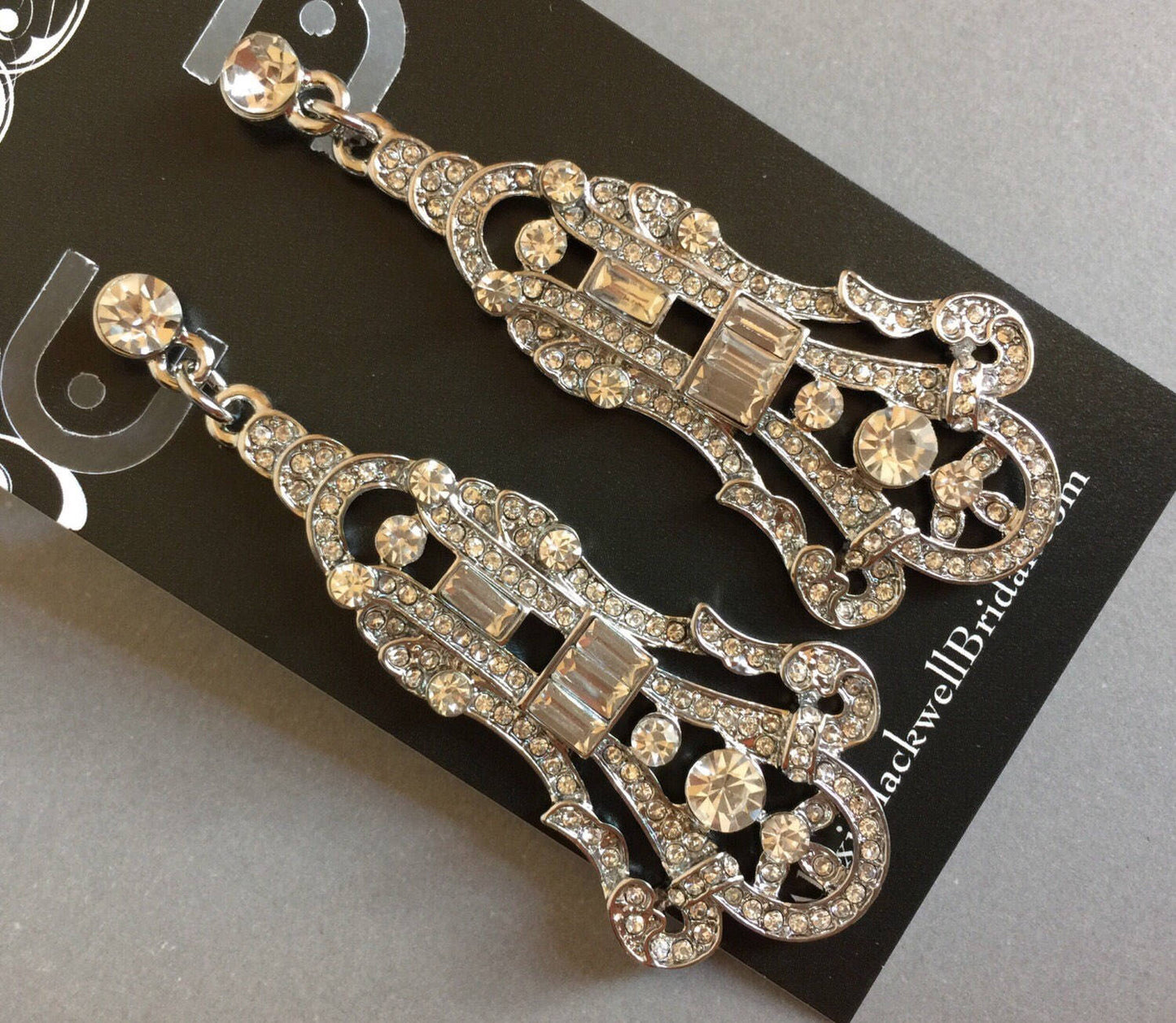 Long Art Deco Earrings Great Gatsby Earrings Rhinestone bridal earrings in silver with pearl white ivory flapper bridal wedding jewel