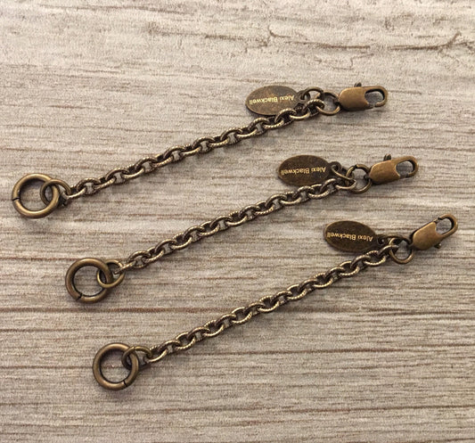 Bronze Necklace Extender heavier chain with lobster clasp in Bronze Gold or Silver to lengthen your short necklace to wear more comfortably