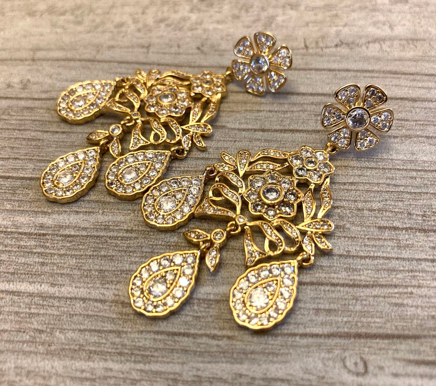 Girandole Earrings Rhinestone Chandelier Earrings in Gold or Silver historic jewelry replica earrings 18th century Georgian Victorian